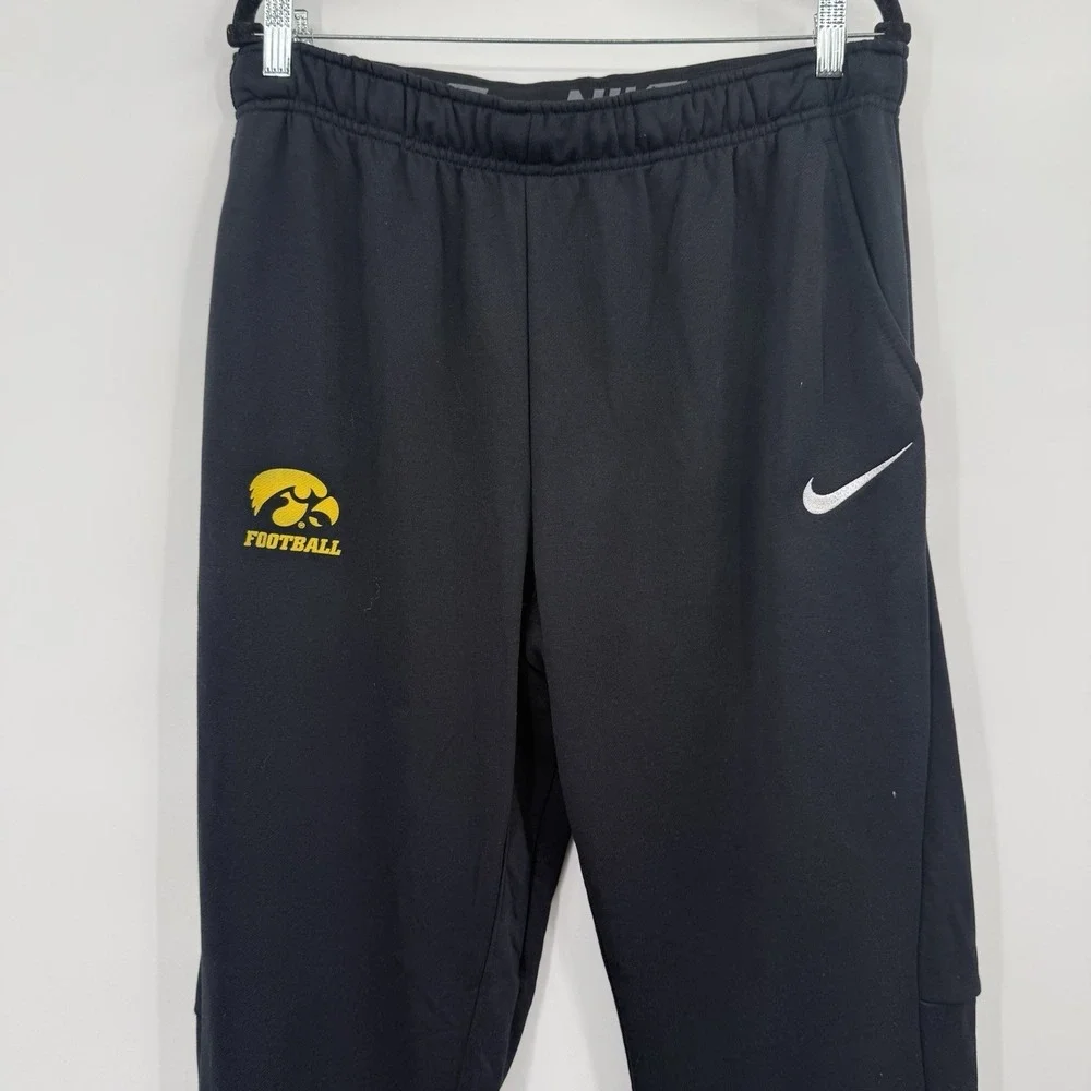 Iowa Hawkeyes Sweatpants Mens Large Black NCAA Football Nike Fleece Joggers